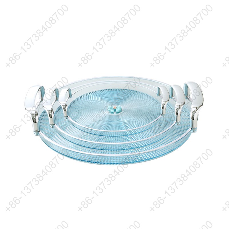 Round Party Serving Plates With Gold /Silver Plated Handles Wedding Party Fruit Dessert Plates Food Storage Tray